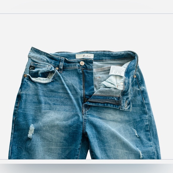 Kancan Jeans Blue High Rise Ankle Crop Distressed Stretch Women’s Size 11 / 29 - Picture 5 of 6